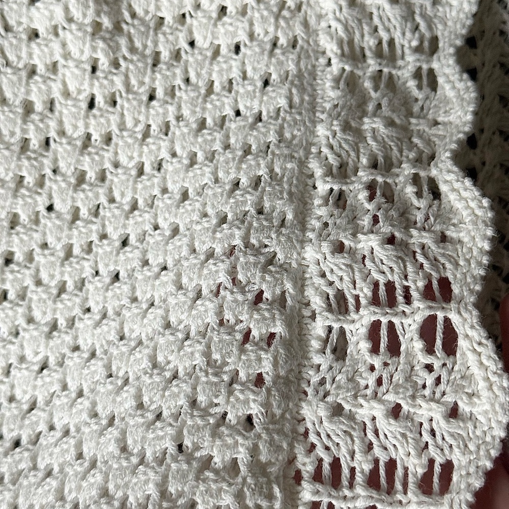 Off White Crochet Knit Cardigan - Picture 3 of 5